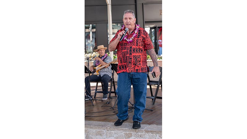 Jake at the 2025 Hawaiian Steel Guitar Festival at Ka Makana Ali&lsquo;i