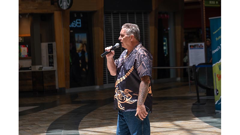 Jake at the 2025 Hawaiian Steel Guitar Festival at Windward Mall
