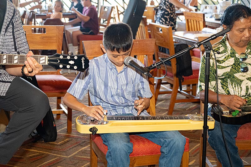 NextGen Isaac Woodward at 2024 Japan-Hawaiian Steel Guitar Welcome Event
